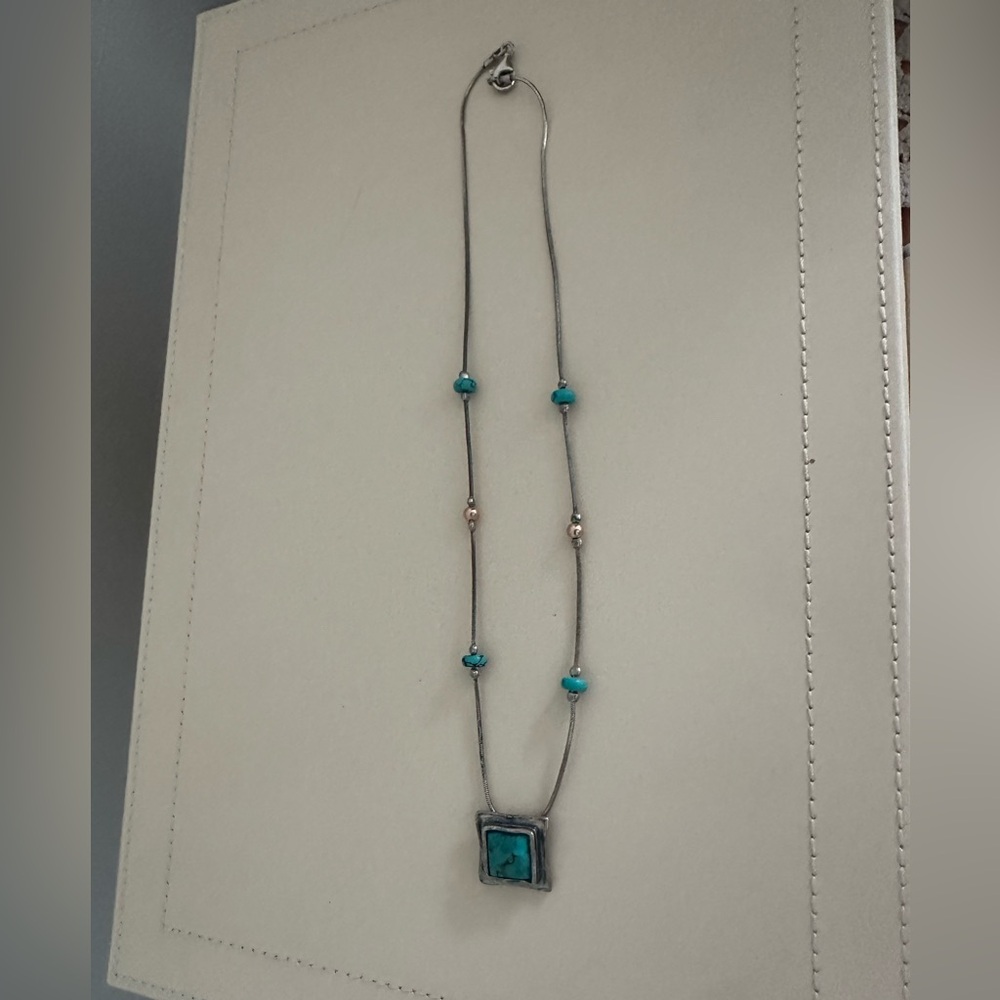 Sidae Silver and Turquoise Necklace